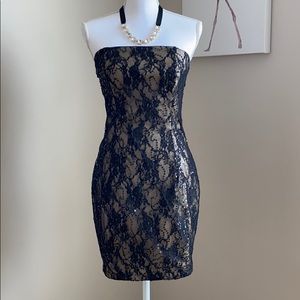 Jessica McClintock Evening Black Mini Sequin Dress